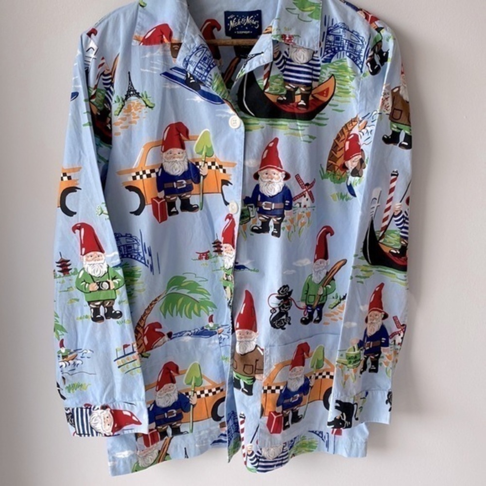 Nick & Nora Sleepware Pajama Top Gnome Medium